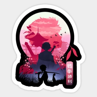 Samurai Landscape Sticker